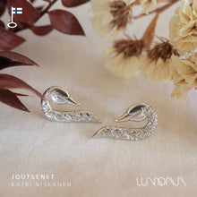 Lataa kuva Galleria-katseluun, joutsenet korvakorut hopea