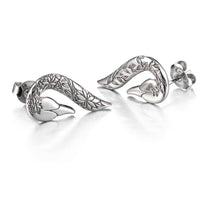 Lataa kuva Galleria-katseluun, hopeiset joutsenet nappikorvakorut