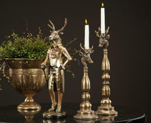 Lataa kuva Galleria-katseluun, Kynttilänjalka, valkohäntäpeura, kullanruskea, metallia