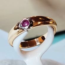 Lataa kuva Galleria-katseluun, 18k kultasormus J.V. Toivanen vuodelta 1926, second hand käytetty vintage vanha sormus pidetty