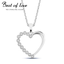 Lataa kuva Galleria-katseluun, Beat of love sydän-kaulakoru 40-45cm, hopea