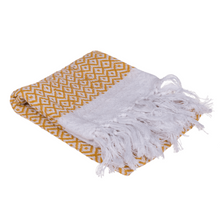 Load image into Gallery viewer, Hamam hand towel, yellow and white