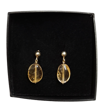 Lataa kuva Galleria-katseluun, Sitriini korvakorut, kulta