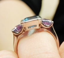 Lataa kuva Galleria-katseluun, Lasikivi-sormus 18-, hopea