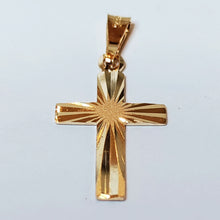 Load image into Gallery viewer, Cross pendant 12x20mm, gold, second hand