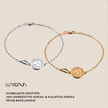 Lataa kuva Galleria-katseluun, Lumoava Penny rannekoru, keltakullattu hopea kulta kolikko rannekoru