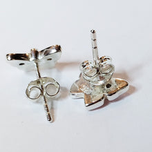 Load image into Gallery viewer, Pink butterfly earrings silver