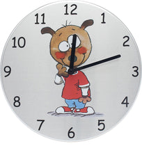 Lataa kuva Galleria-katseluun, Mauri Kunnas "Kille" seinä/pöytäkello Ø25cm alumiinia herra hakkarainen seinäkello pöytäkello