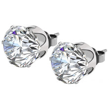 Load image into Gallery viewer, Round large zirconia earrings 10mm steel