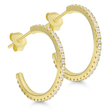 Load image into Gallery viewer, zircon rings 20mm, yellow gold plated silver