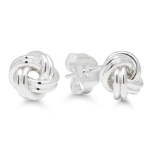 Lataa kuva Galleria-katseluun, Hopeakorvakorut solmu 7,5mm solmu korvanapit