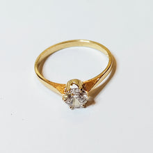 Load image into Gallery viewer, Zircon ring 16-, gold, second hand