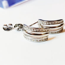 Load image into Gallery viewer, Silver earrings, rhodium-plated