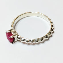 Load image into Gallery viewer, Silver ring with genuine ruby 18.5