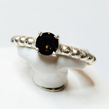 Load image into Gallery viewer, Silver ring with genuine smoky quartz 18.5
