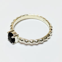 Load image into Gallery viewer, Silver ring with genuine smoky quartz 18.5