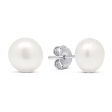 Load image into Gallery viewer, Freshwater pearl earrings 8mm, white