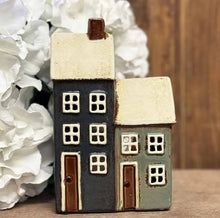 Lataa kuva Galleria-katseluun, Talolyhty paritalo siniharmaa 18cm