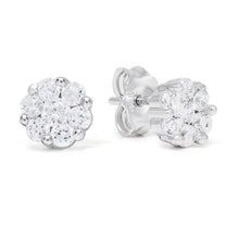 Lataa kuva Galleria-katseluun, Korvanapit zirkoneilla, rodinoitu hopea