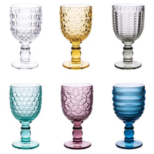 Lataa kuva Galleria-katseluun, Geometrinen jalallinen juomalasi/viinilasi 310ml, 6 värivaihtoehtoa