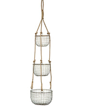 Load image into Gallery viewer, Ripustettavat metallikorit 3kpl antiikkimessinki, A Lot Decoration