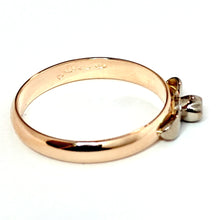 Load image into Gallery viewer, Kaksivärinen 14k timanttisormus 0,03ct v. -95 koko 17,5, second hand