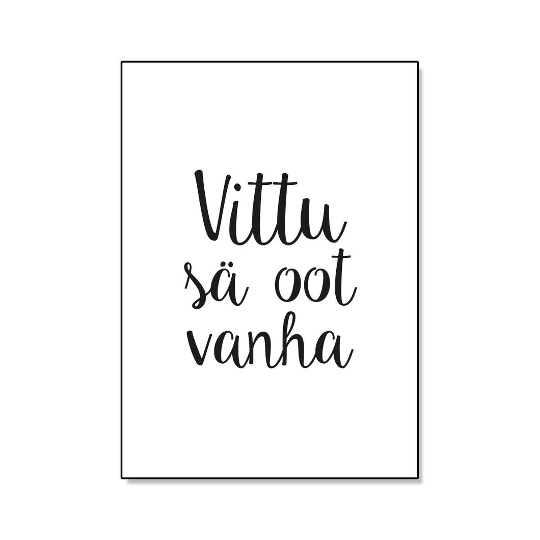 vittu sä oot vanha postikortti paskakauppa
