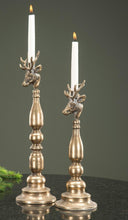 Lataa kuva Galleria-katseluun, Kynttilänjalka, valkohäntäpeura, kullanruskea, metallia alotdecoration
