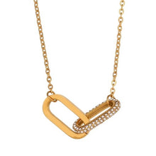 Lataa kuva Galleria-katseluun, kullattu teräs kaulakoru näyttävä
