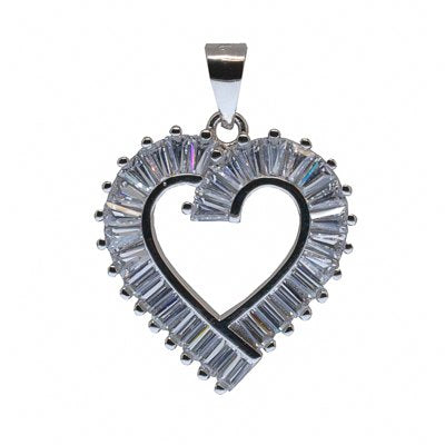 Baguette sydän-riipus, hopea