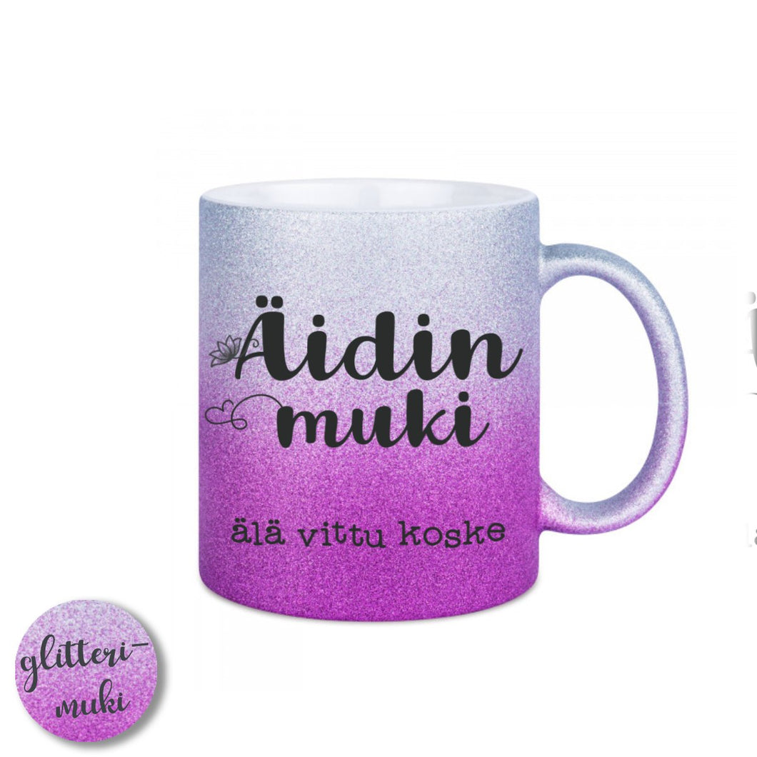 Äidin muki glitteri