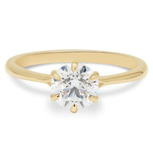Lataa kuva Galleria-katseluun, Beat of Love – Created Diamonds CRESSIDA pyöreä solitaire keltakultaa 1.00ct G/VS yhden 1 karaatin timanttisormus 
