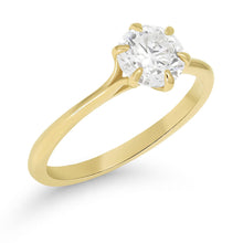 Lataa kuva Galleria-katseluun, Beat of Love – Created Diamonds CRESSIDA pyöreä solitaire keltakultaa 1.00ct G/VS yhden 1 karaatin timanttisormus 
