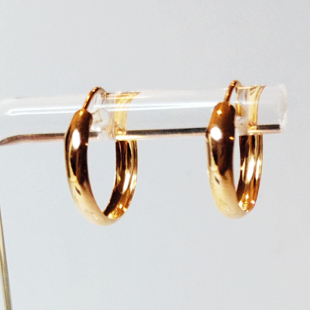14k kultaiset korvarenkaat 2x15mm Second hand käytetyt korut vintage