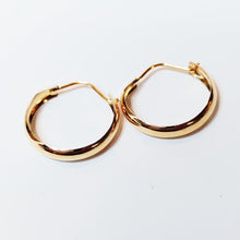 Lataa kuva Galleria-katseluun, 14k kultaiset korvarenkaat 2x15mm Second hand käytetyt korut vintage
