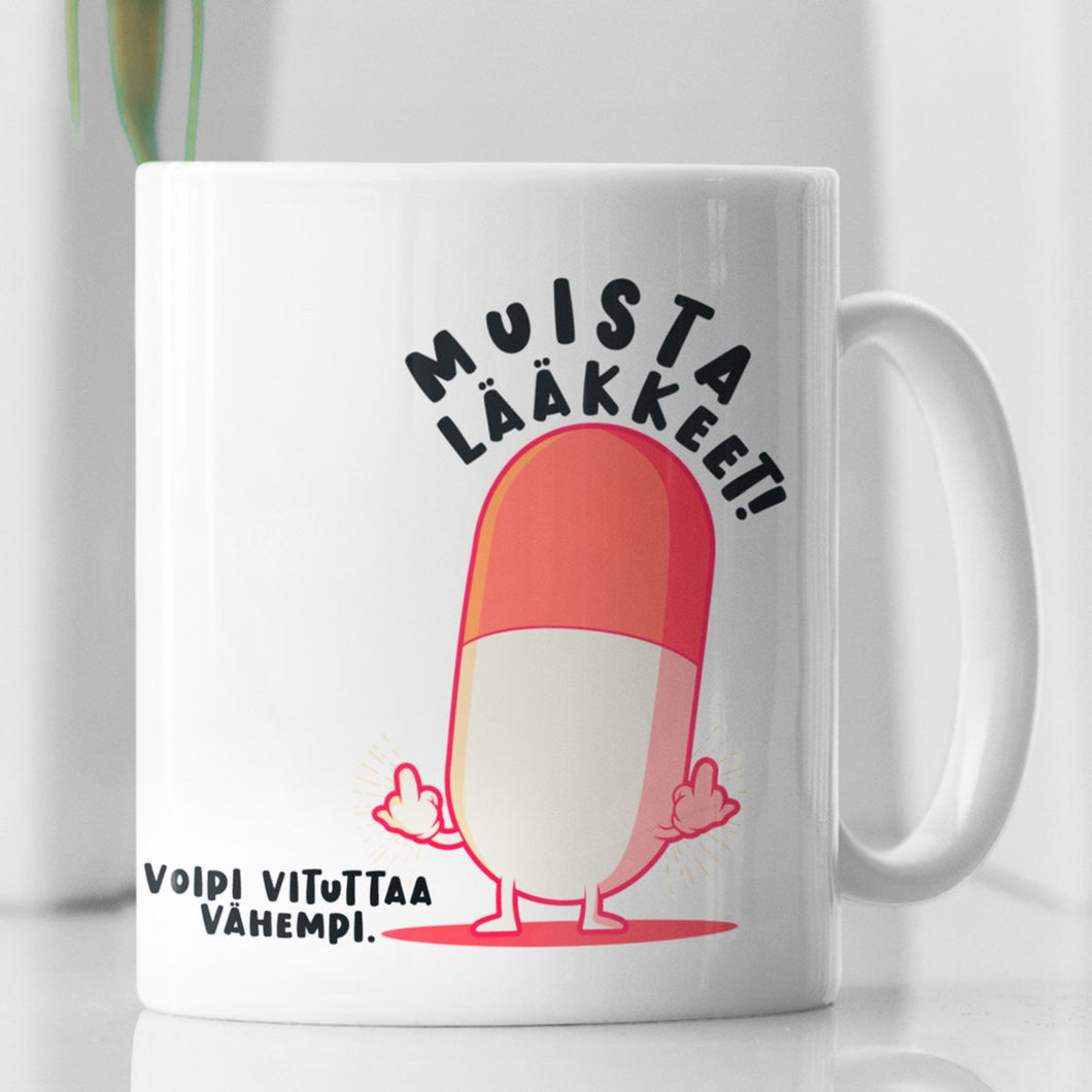 Muista lääkkeet-muki