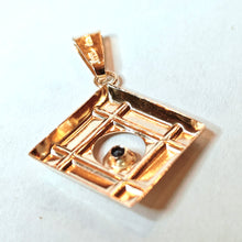 Lataa kuva Galleria-katseluun, 14k kultariipus vaaleansinisellä kivellä 20x20mm, second hand käytetyt kultakorut
