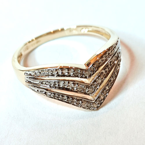 14k timanttisormus 0,05ct, second hand käytetyt korut 