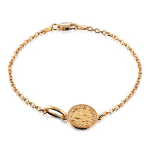 Lataa kuva Galleria-katseluun, Lumoava Penny rannekoru, keltakullattu hopea kulta kolikko rannekoru
