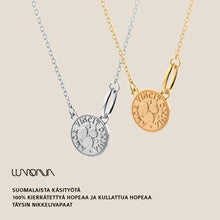 Lataa kuva Galleria-katseluun, Lumoava Penny riipus, keltakullattu hopea kultakolikko kaulakoru
