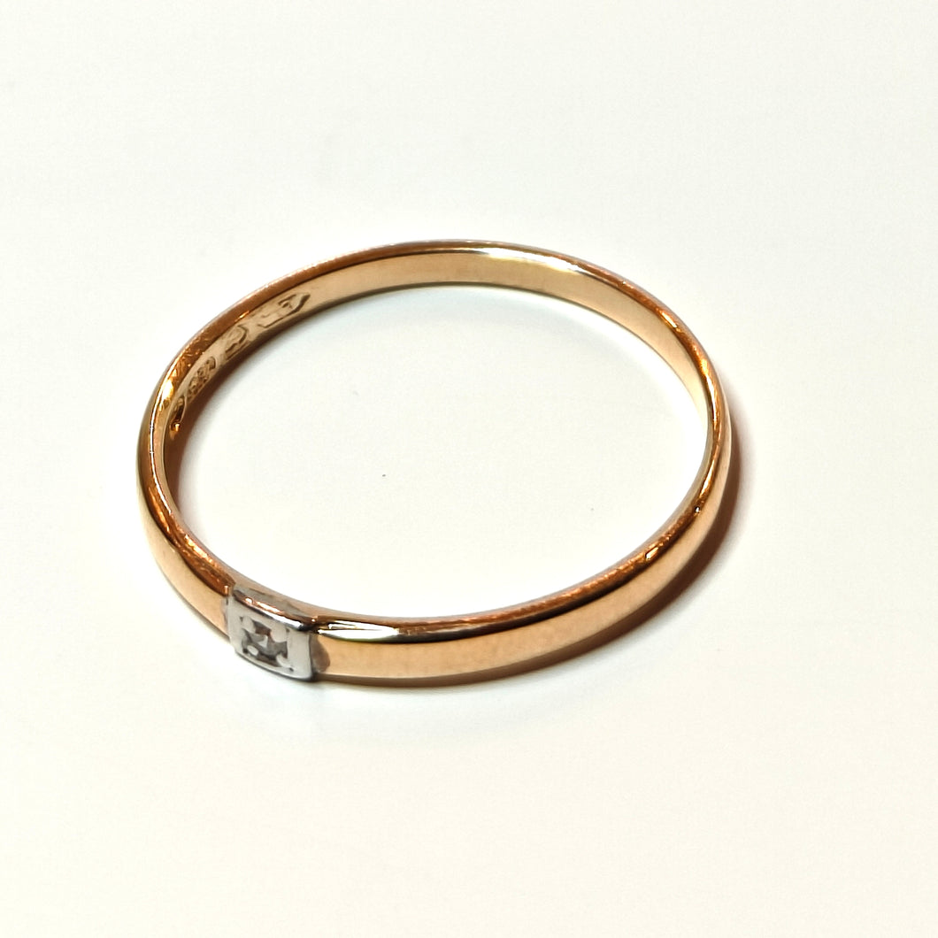 18k kultasormus Ø 17 v. 1978, second hand käytetyt kultakorut
