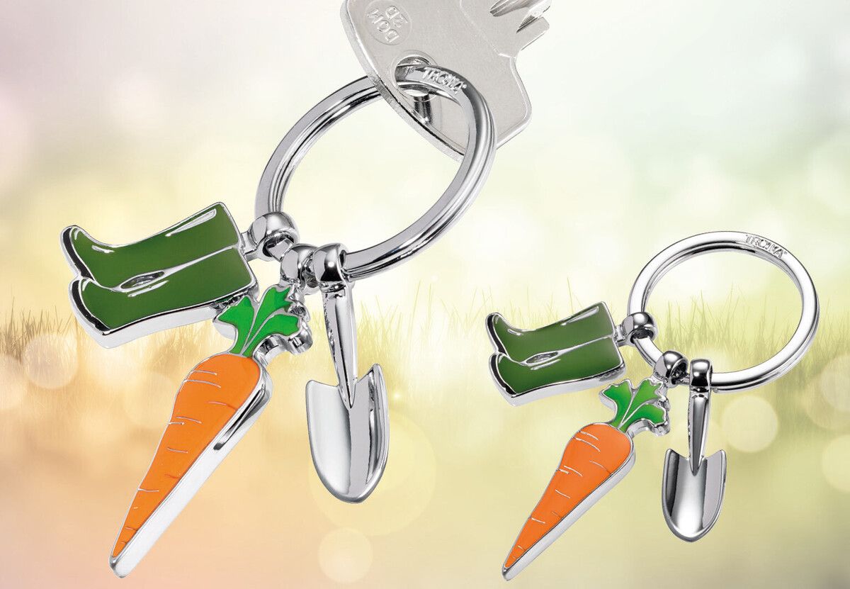 TROIKA keychain Garden love – Hopeinen Kuu