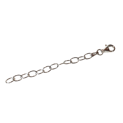 Hopeinen jatkopala / ketjunpidennys 5cm ketjunpala lukolla
