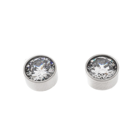 Bling korvakorut 8mm zirkonia, teräs