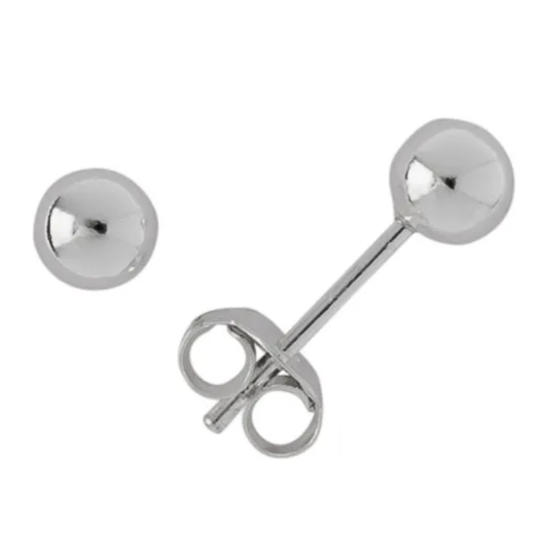 Pallo korvakorut 6mm, hopea