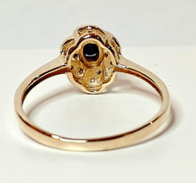 Lataa kuva Galleria-katseluun, Safiiri-timanttisormus 14k kulta koko 18- v. 97, second hand
