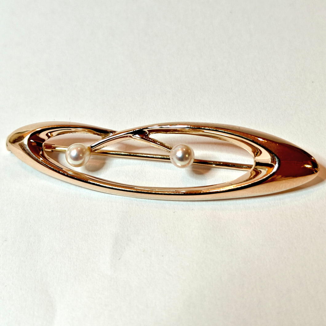 Vintage helmi rintakoru/rintaneula Eino Westerback 14k kulta v. -63, second hand