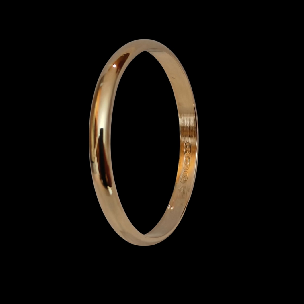 Kultasormus 18K 2,5mm ,koko 21,5, v.1987, Second hand