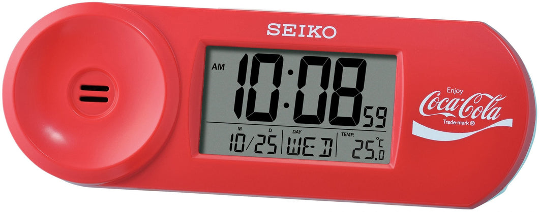 Coca-cola punainen Seiko herätyskello, kalenteri, lämpömittari QHL902R