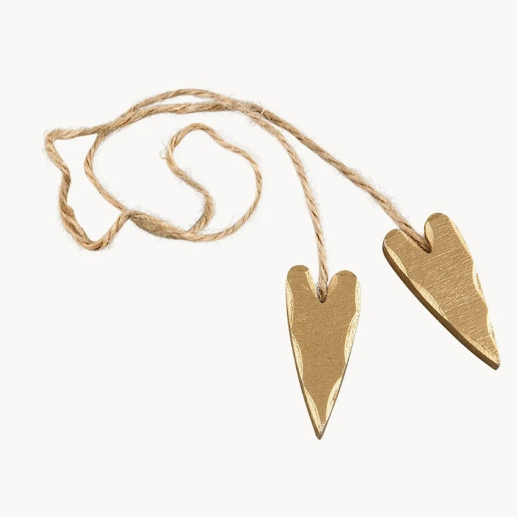 Ripustettava puusydänkoriste, kulta,  A Lot Decoration